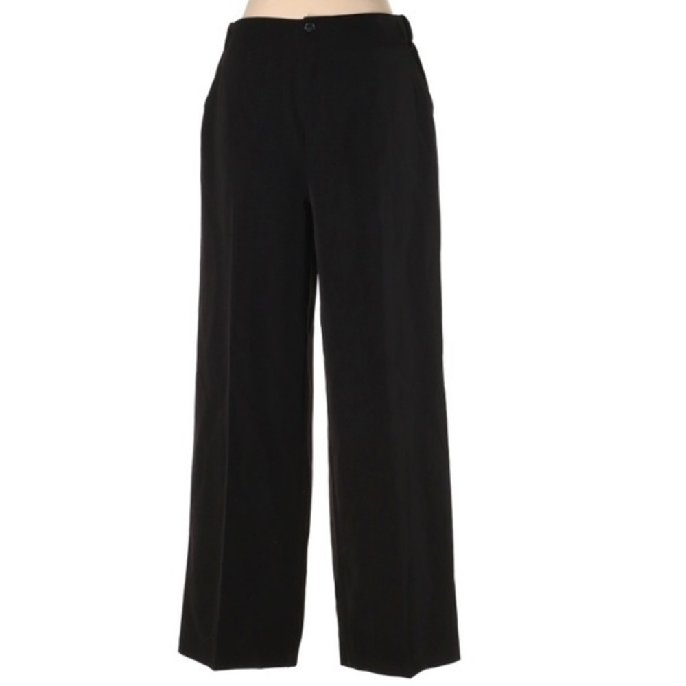 Laundry sz L black wide leg high rise dress pants